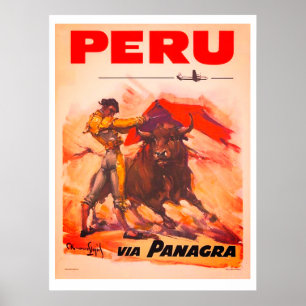 Vintage Peru Travel Poster