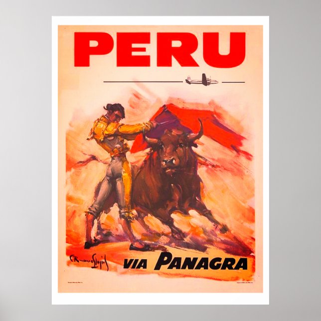 Vintage Peru Travel Poster (Front)