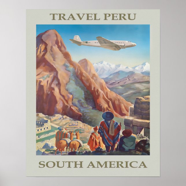 Vintage Peru Travel  Poster (Front)