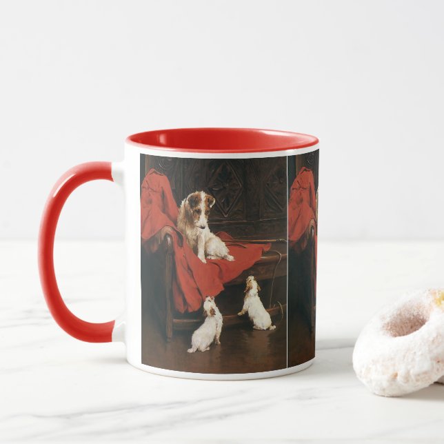 Vintage Pet Animals, Jack Russel Terrier Dogs Mug (With Donut)