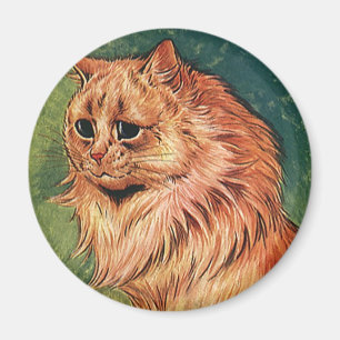 Vintage Pet Animals, Long Haired Orange Cat Magnet