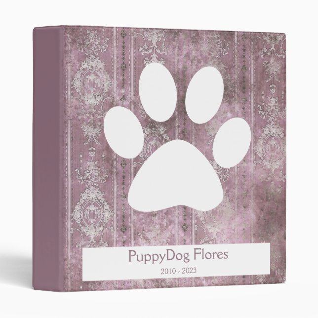 vintage pet loss scrapbook binder (Front/Spine)