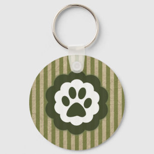 vintage pet paw keychain