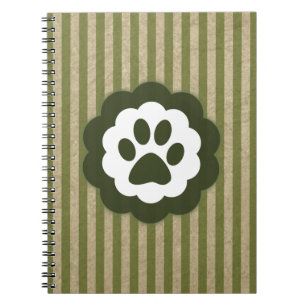 vintage pet paw notebook