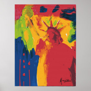 Vintage Peter Max style Statue of liberty Poster