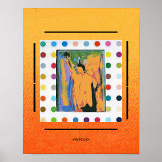 Vintage Peter Max style Statue of liberty poster