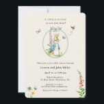 Vintage Peter Rabbit Blue Baby Boy Shower  Invitation<br><div class="desc">Cute Beatrix potters story book inspired vintage style hand painted watercolor  Peter the  rabbit "some bunny is on his way"  baby boy Baby Shower invitation.</div>