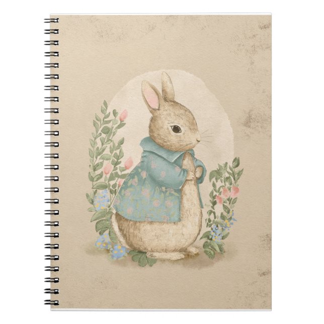 vintage peter rabbit with flowers notebook (Front)