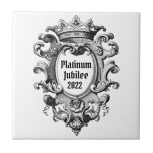 Vintage Pewter  Look Platinum Jubilee 2022 Tile