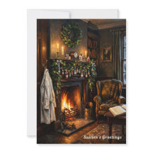 Vintage Pharmacist Doctor Cozy Fireplace Christmas