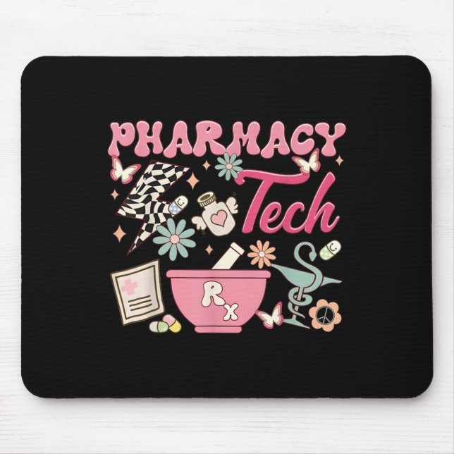 Vintage Pharmacy Tech Technician Pharmacist Studen Mouse Pad (Front)