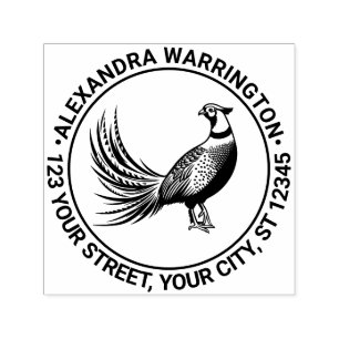 Vintage Pheasant Game Bird #2 Name Return Address Self-inking Stamp