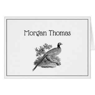 Vintage Pheasant Game Bird Drawing BW