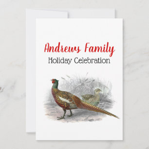Vintage Pheasant Game Bird Drawing Colour #1 Invitation