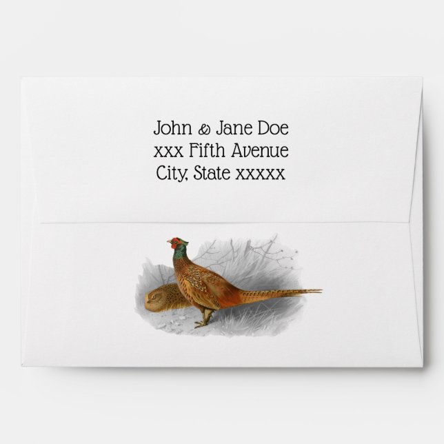 Vintage Pheasant Game Bird Drawing Colour #3 Envelope (Back (Top Flap))