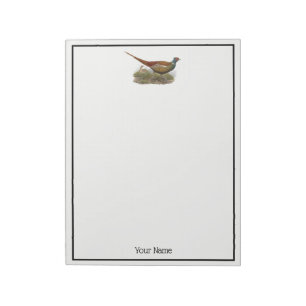 Vintage Pheasant Game Bird Drawing Colour Notepad