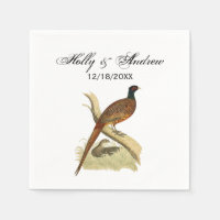 Vintage Pheasant on Branch Game Bird Drawing Colou