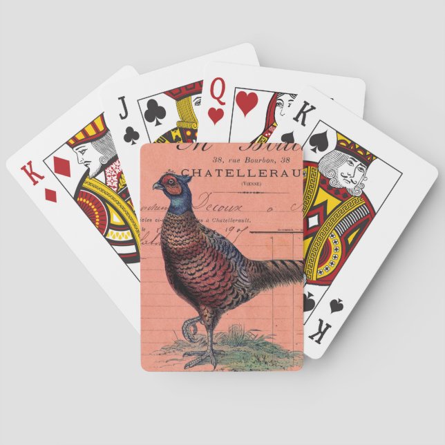 Vintage Pheasant Playing Cards (Back)