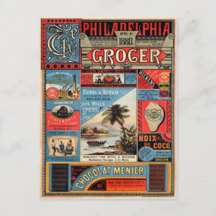 Vintage Philadelphia Grocer Advertisement Postcard