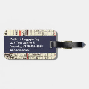Vintage Philadelphia Map Detail 184a 184c Luggage Tag