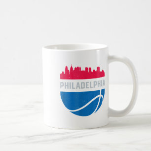 Vintage Philadelphia Pa Cityscape Retro Basketball Coffee Mug