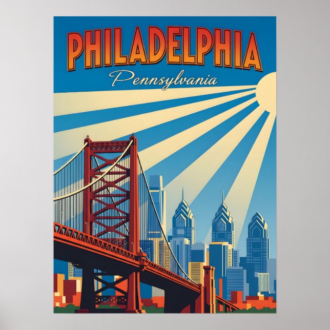 Vintage Philadelphia Pennsylvania Poster (Front)