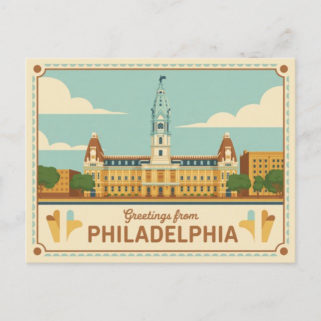 Vintage Philadelphia Postcard | Greetings from (Front)