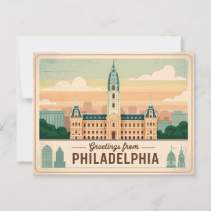 Vintage Philadelphia Postcard   Greetings from