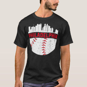 Vintage Philadelphia Skyline Baseball Retro Philly T-Shirt
