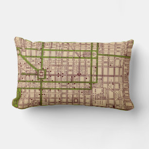 Vintage Philadelphia Street Map Throw Pillow