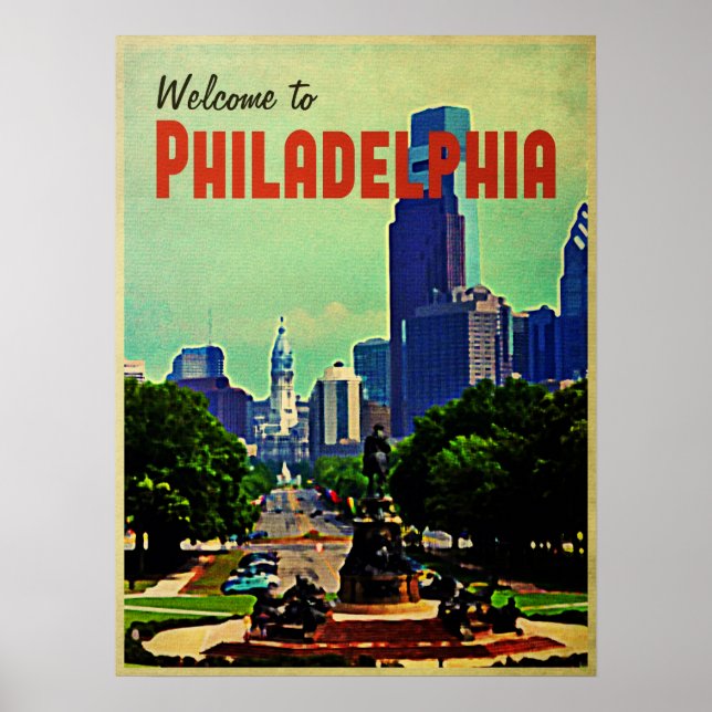 Vintage Philadelphia Travel Poster (Front)