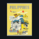 Vintage Phillipines Travel Postcard<br><div class="desc">Anyone would love to receive this vintage travel postcard featuring a retro illustration of scenes from the Phillipines!</div>