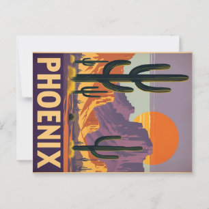 Vintage Phoenix Desert Sunset Postcard