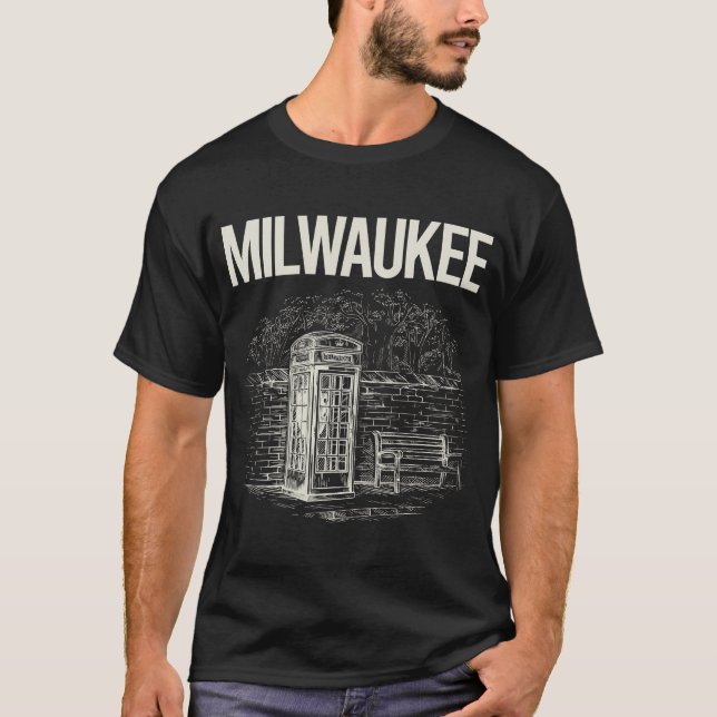 Vintage Phone Booth Milwaukee T-Shirt (Front)