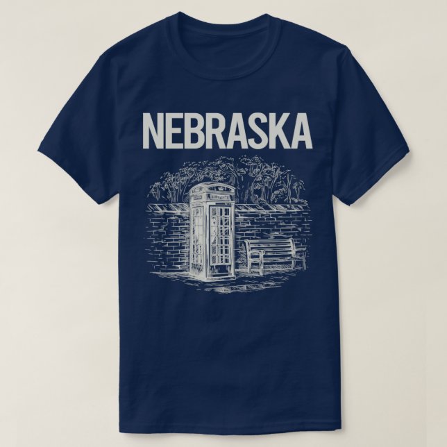 Vintage Phone Booth Nebraska  T-Shirt (Design Front)