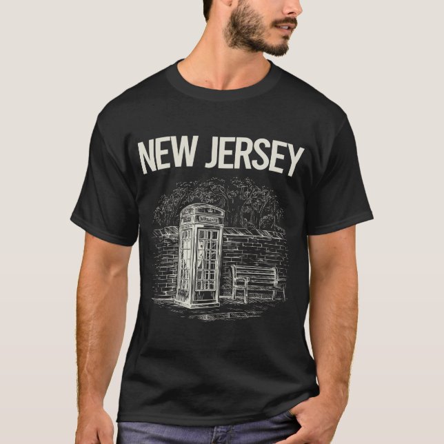 Vintage Phone Booth New Jersey T-Shirt (Front)