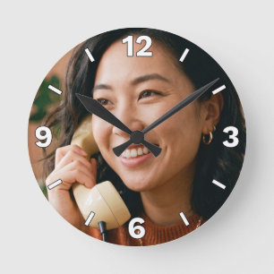 Vintage Phone Customer Service Office Decor Round Clock