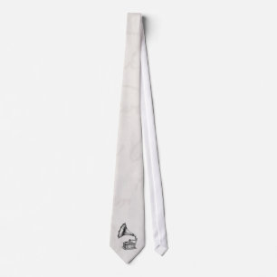 Vintage Phonograph Record Player Musical Parchment Tie
