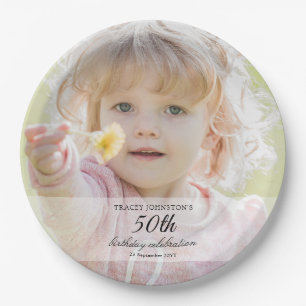 Vintage Photo 50th Birthday  Paper Plate