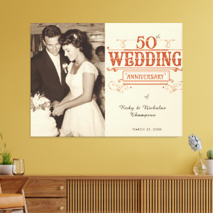 Vintage Photo 50th Wedding Anniversary Canvas Print