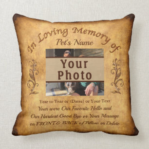 Vintage Photo and Personalized Pet Memorial Pillow
