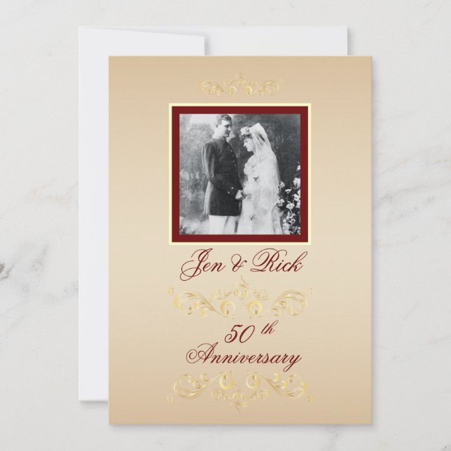 Vintage Photo Anniversary Invites (Front)