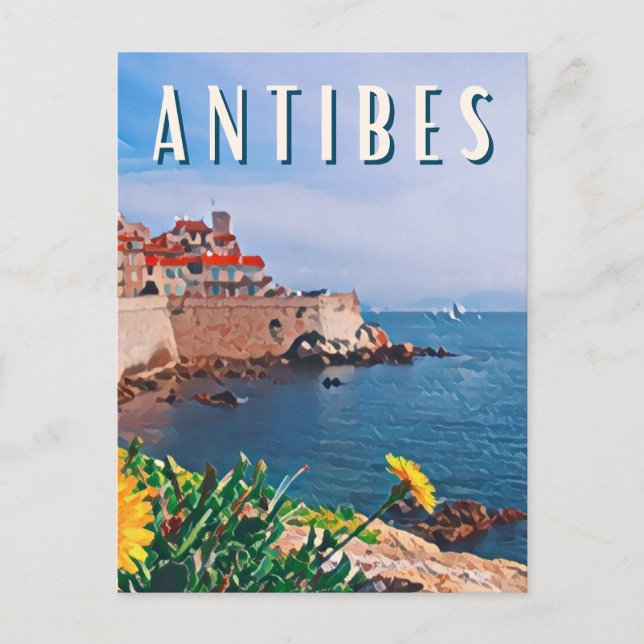 Vintage Photo Antibes Postcard (Front)