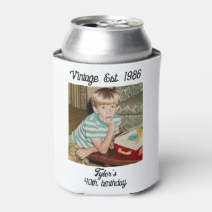 Vintage Photo Birthday Personalized Can Cooler
