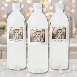 Vintage Photo Birthday Water Bottle Label