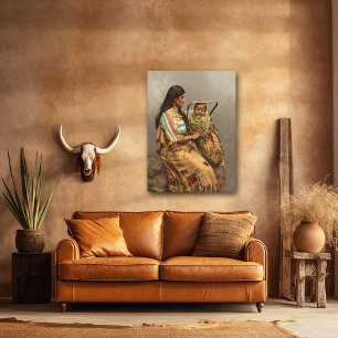 Vintage Photo, Chippewa Indian Woman and Child Poster