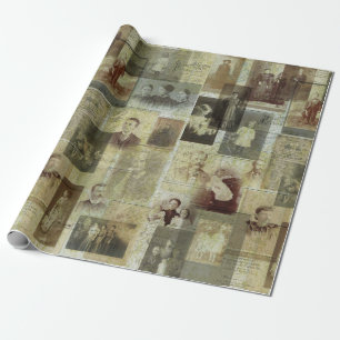Vintage Photo Collage Gift Wrap