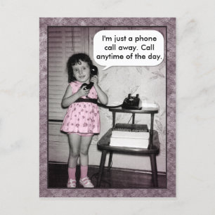 Vintage Photo Custom Phone Call Away Postcard
