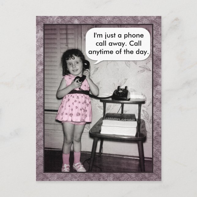 Vintage Photo Custom Phone Call Away Postcard (Front)