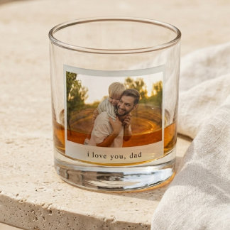 Vintage Photo Father's Day Whiskey Glass